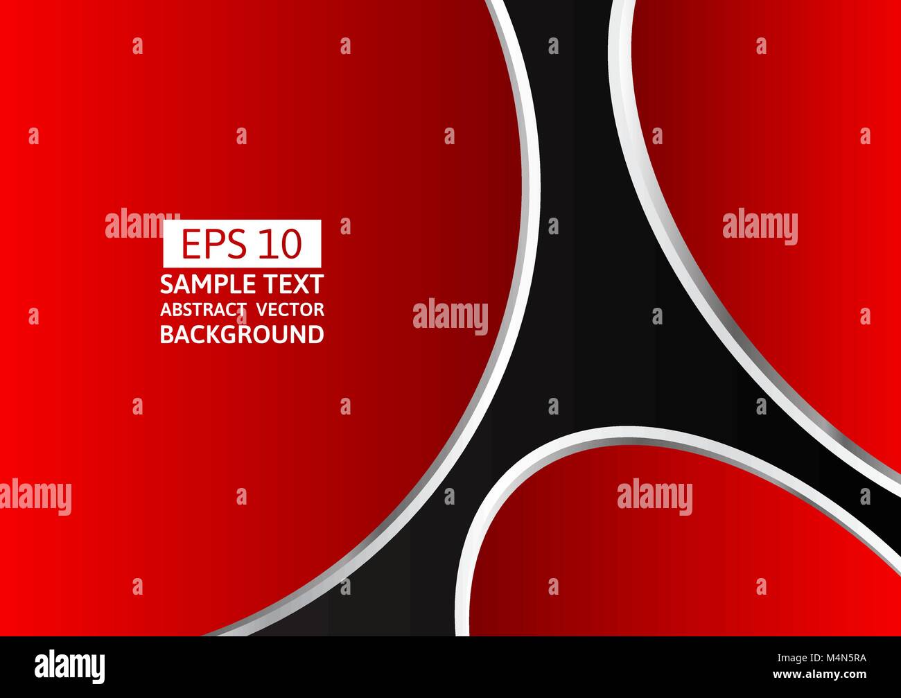 Black, silver and red wave abstract vector background with copy space ...