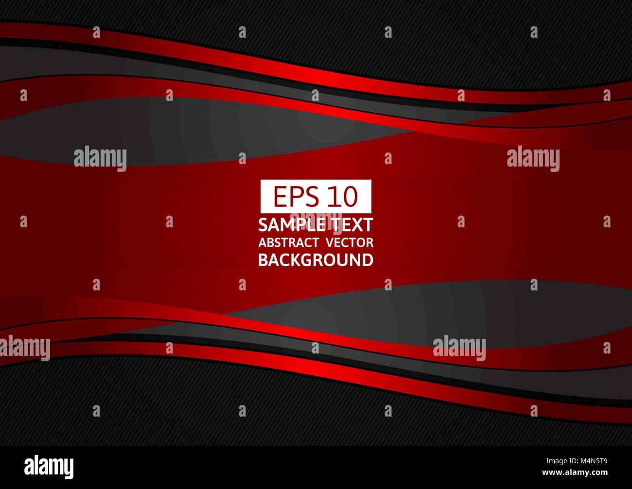 Abstract vector background, Red and Black wave with copy space, Graphic ...