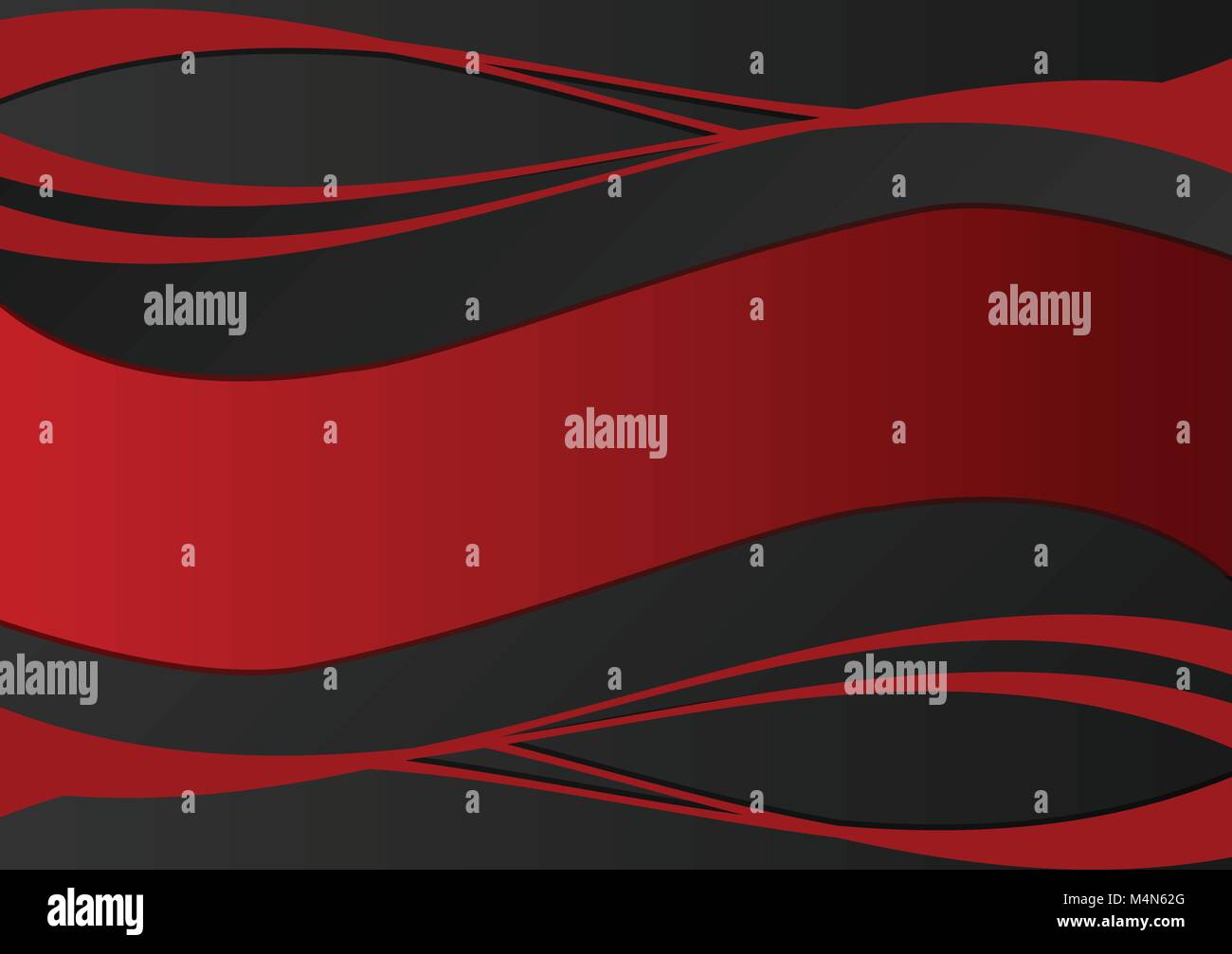 Red and Black geometric wave, abstract vector background with copy ...