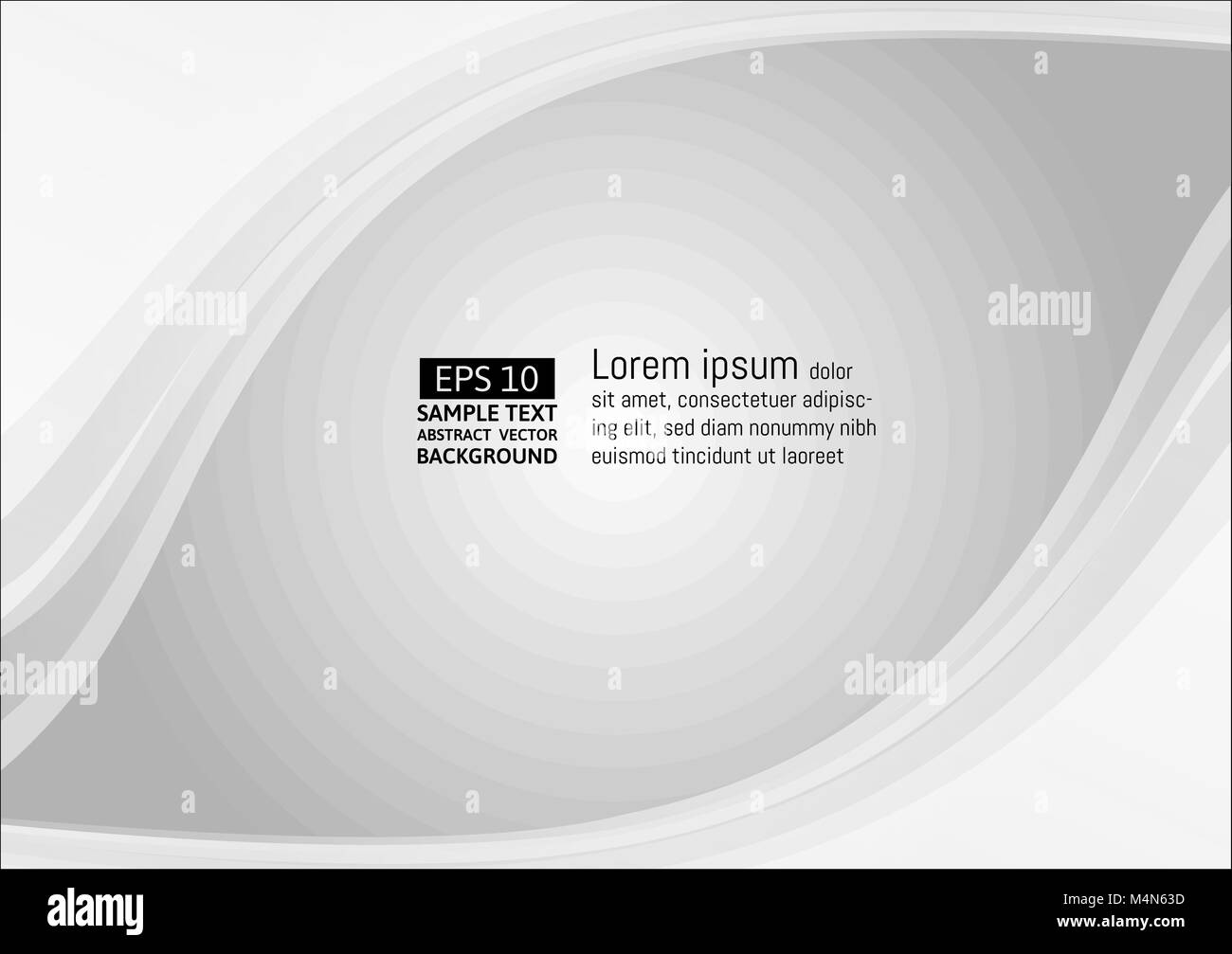 Wave white and gray color abstract vector background with copy space ...