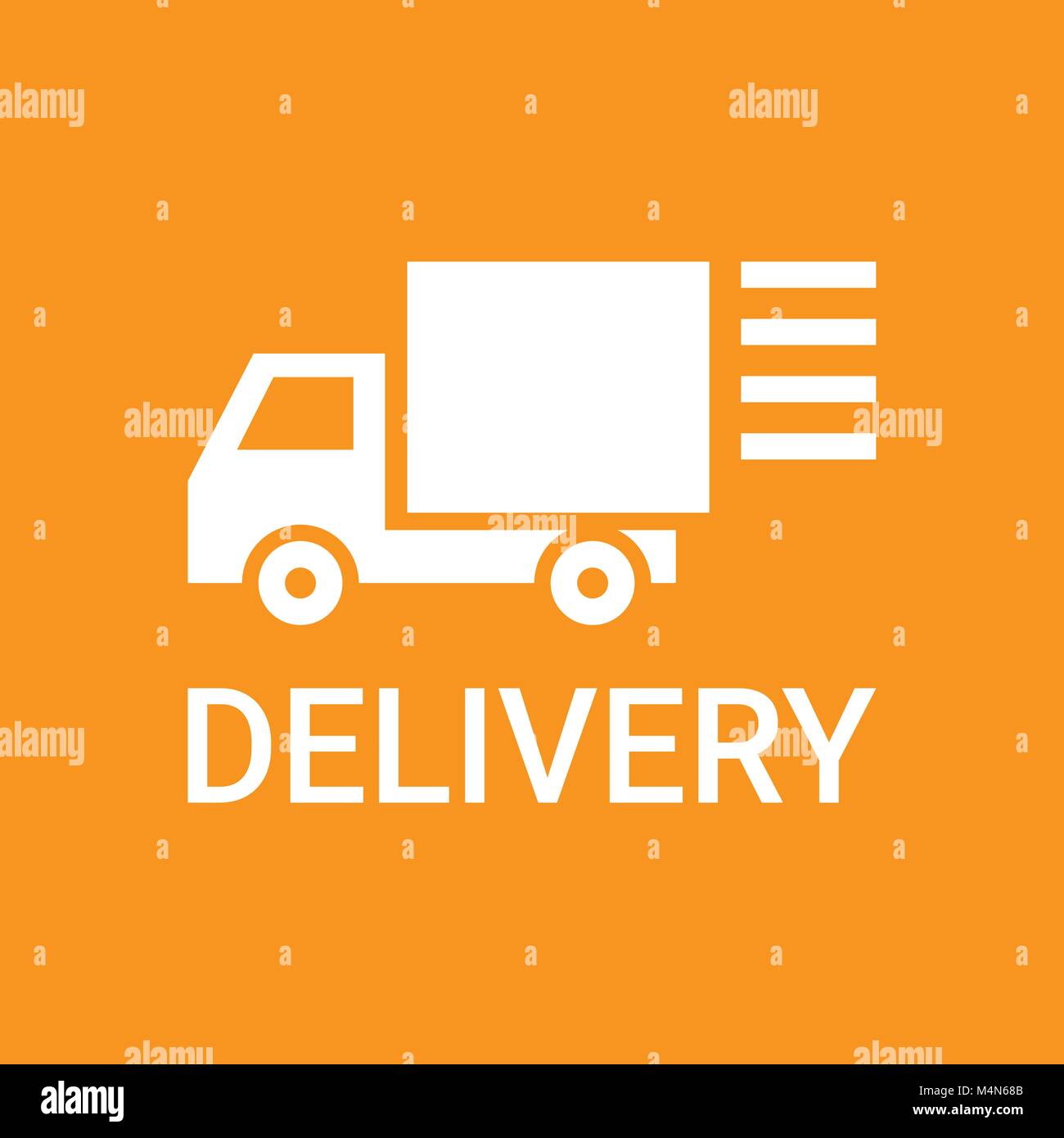 Fast Delivery Service Truck Silhouette Logo Template Icon Stock Vector