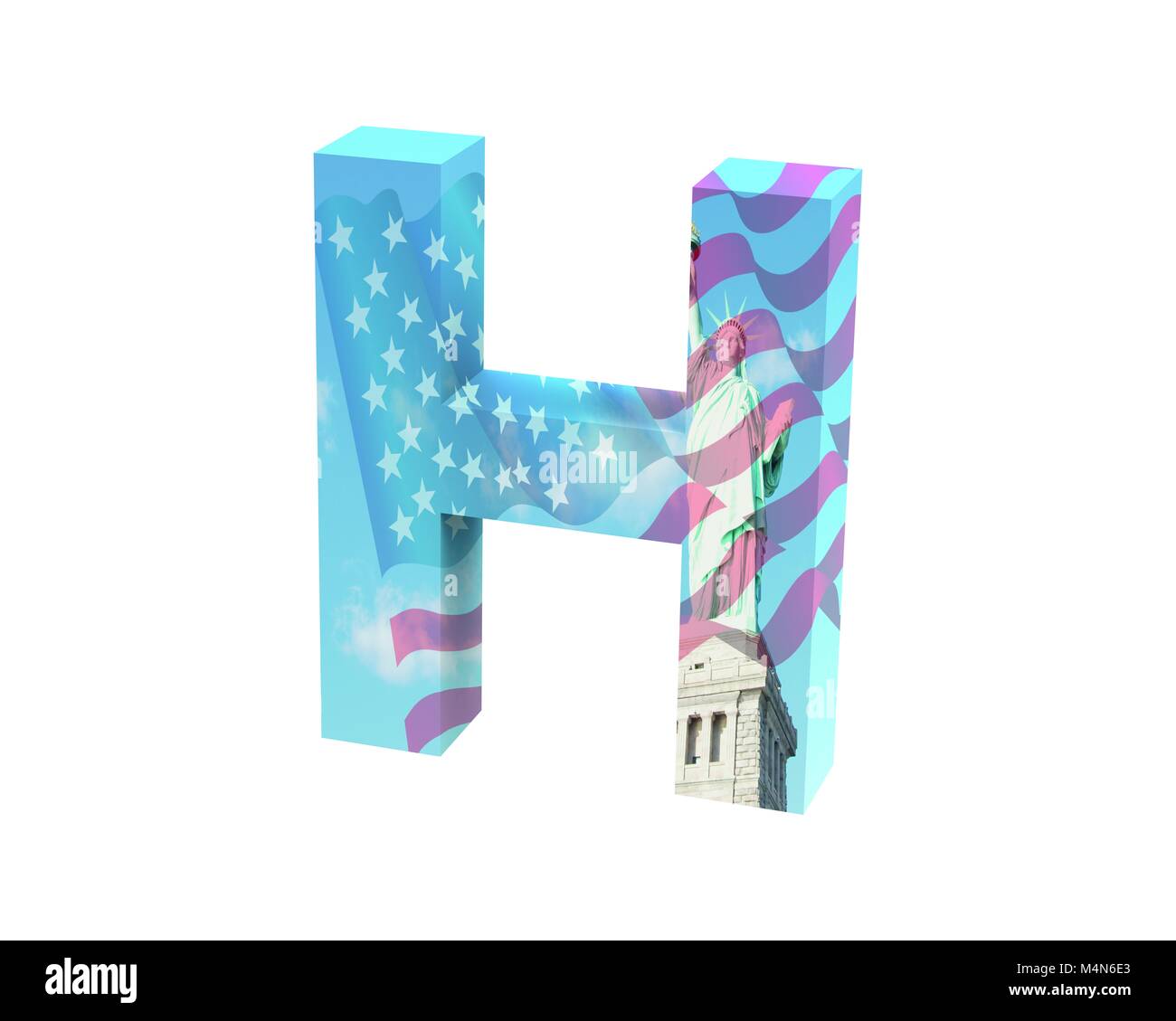 3D rendering Font NYC capital H Stock Photo