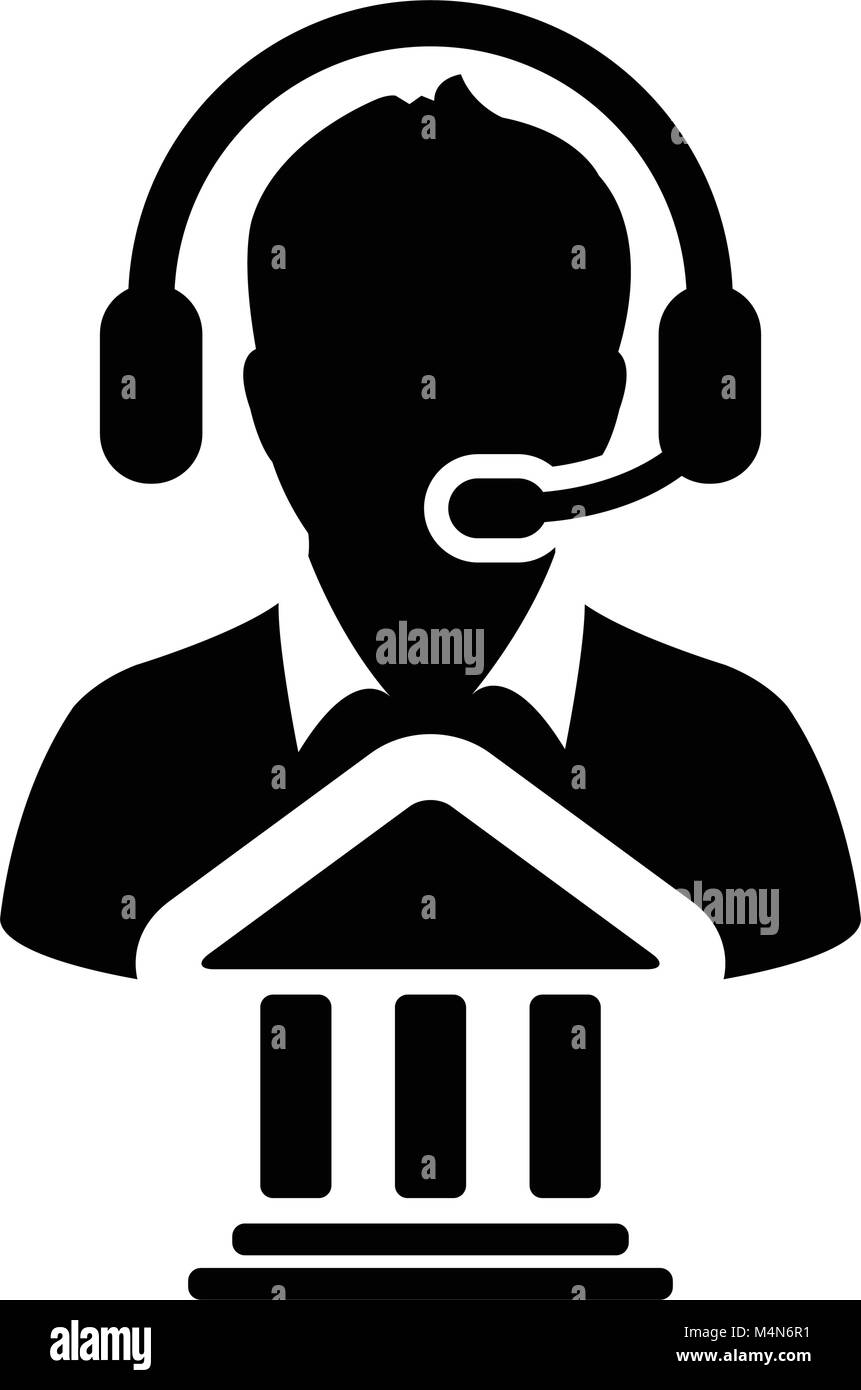 Service Icon Vector Bank Call Center Male Person Profile Avatar