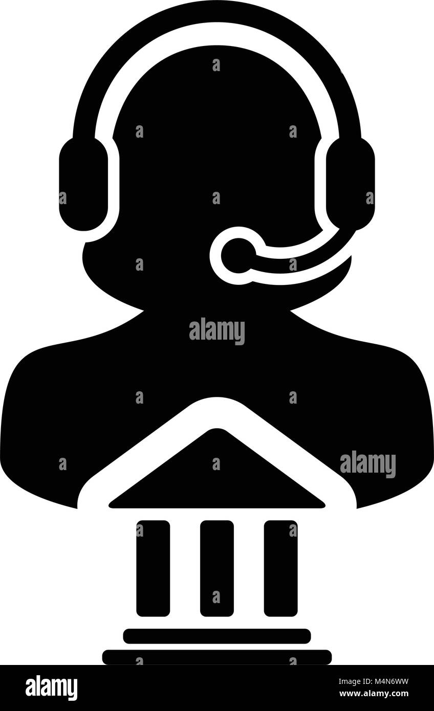 Service Icon Vector Bank Call Center Female Person Profile Avatar for ...