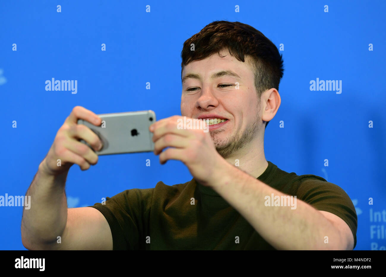 16 February 2018, Germany, Berlin: Berlinale 2018, photocall, 'Black 47': Actor Barry Keoghan. The film runs in competition at the 68th International Berlin Film Festival. Photo: Ralf Hirschberger/dpa-Zentralbild/dpa Stock Photo