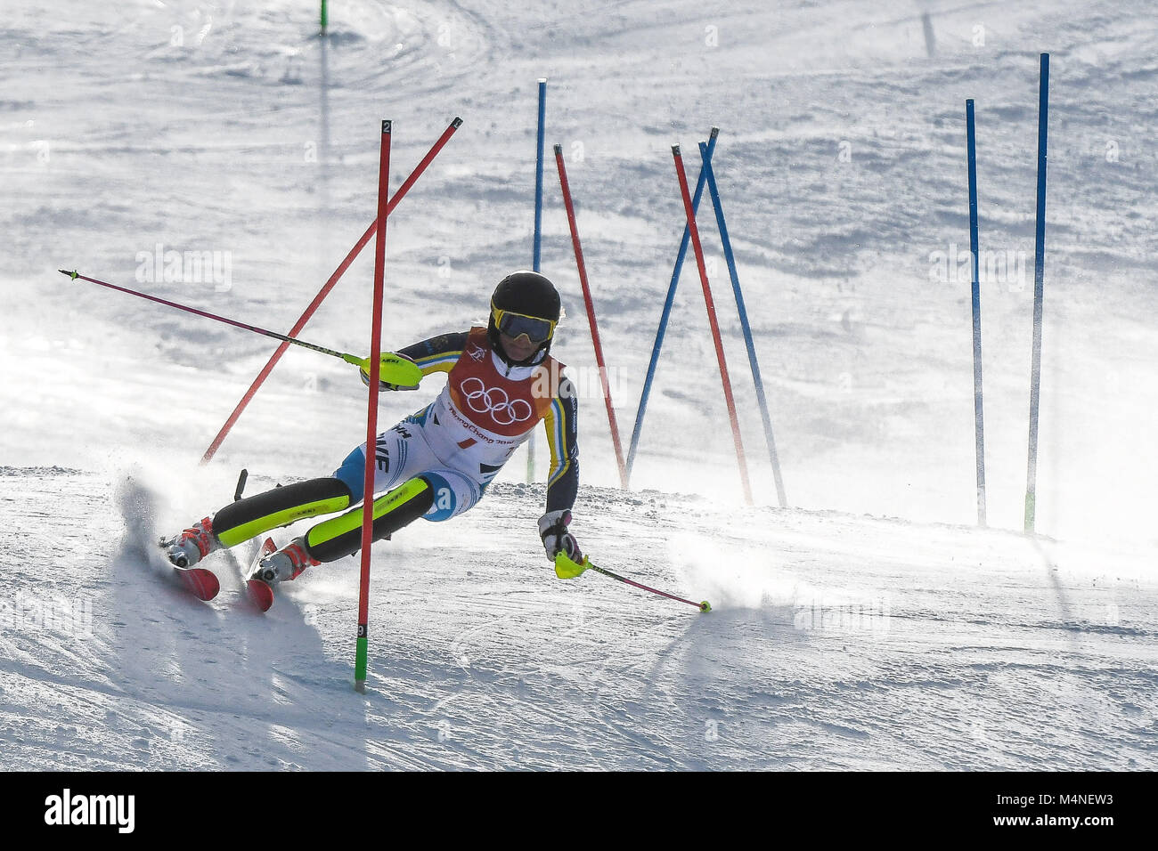 February 16, 2018: Frida Hansdotter of Â Sweden competing in womens final in slalom at Yongpyong Alpine Centre, Pyeongchang , South Korea. Ulrik Pedersen/CSM Stock Photo