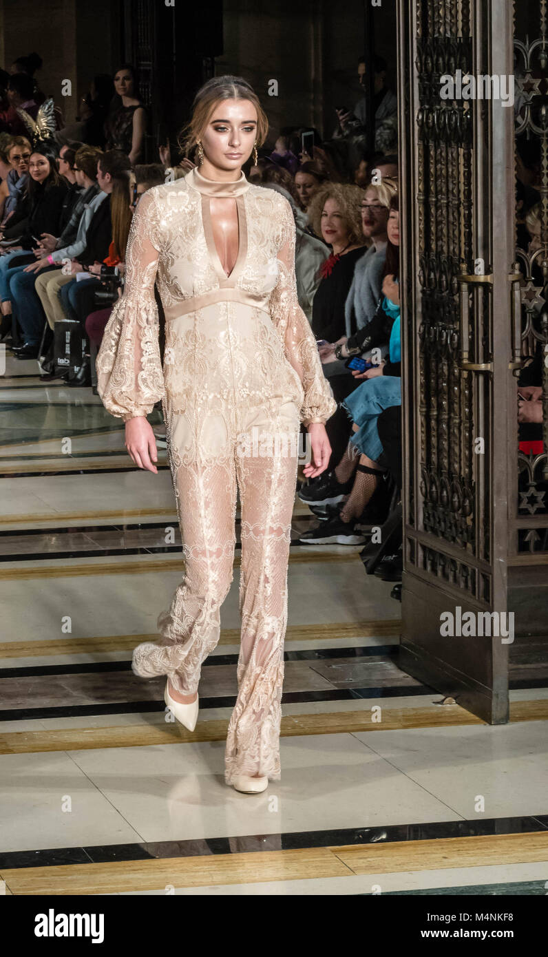 . London Fashion Week, Fashion Scout The catwalk show of OLGA ROH, A SWISS FASHION DESIGNER, who punctuated her show with classic dancers in a stunning presentation.  Credit Ian Davidson/Alamy Live News Stock Photo