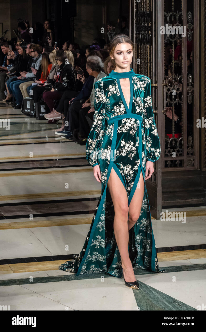 . London Fashion Week, Fashion Scout The catwalk show of OLGA ROH, A SWISS based FASHION DESIGNER, who punctuated her show with classic dancers in a stunning presentation at the Freemasons Hall, London.  Credit Ian Davidson/Alamy Live News Stock Photo