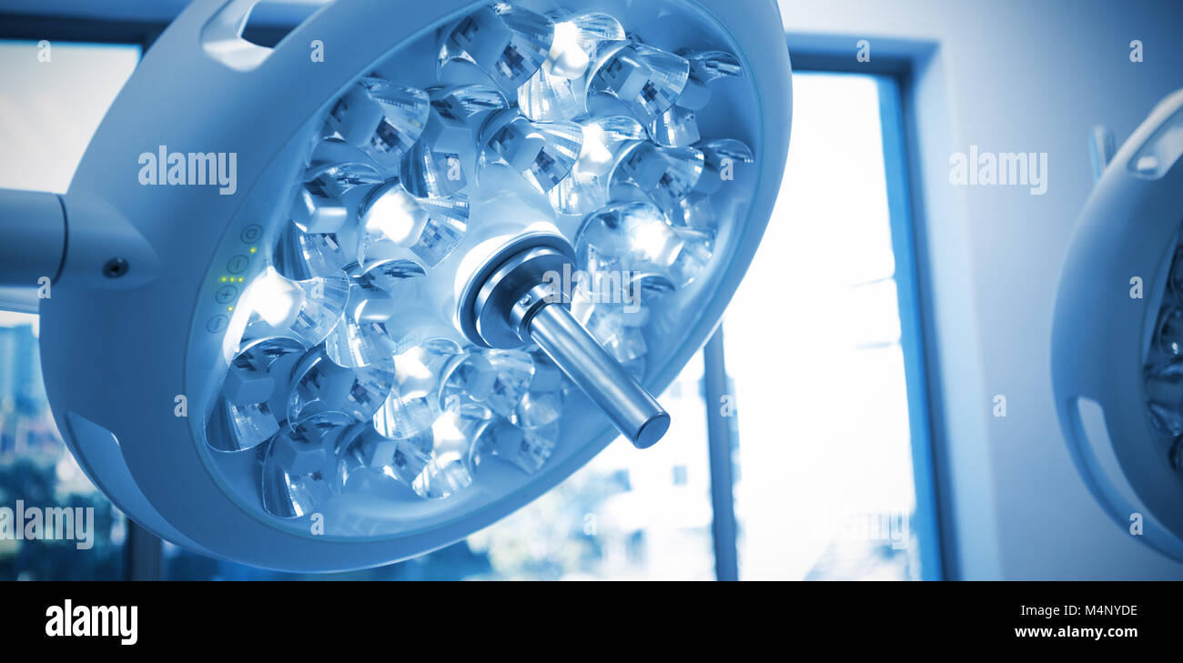 Surgical lights in operation room Stock Photo Alamy