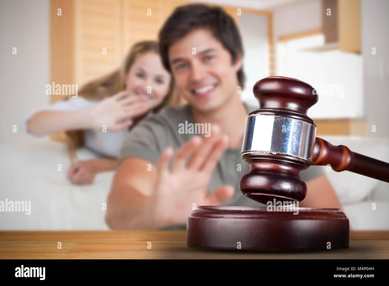 Composite image of hammer and gavel Stock Photo