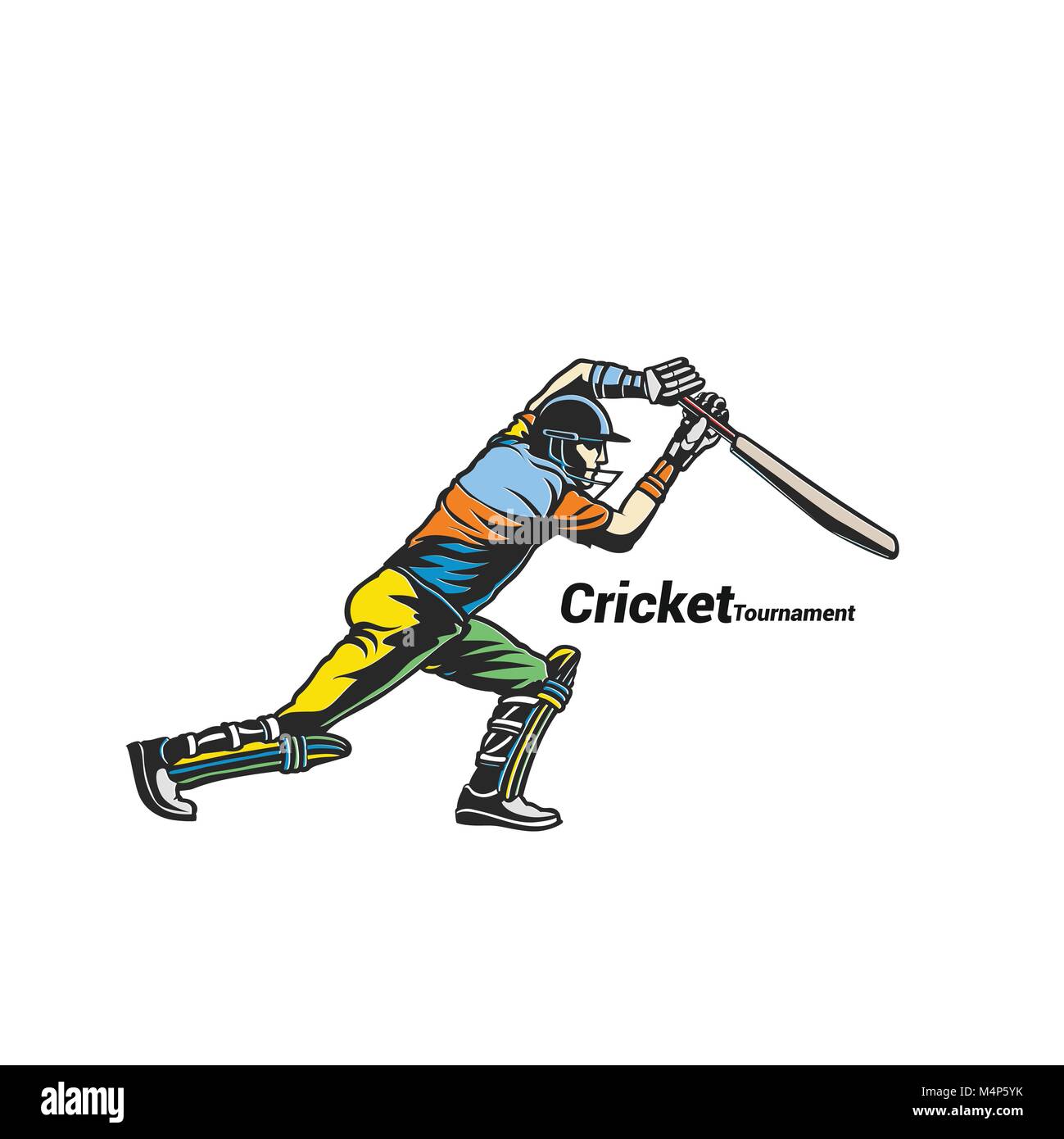Cricket batsman vector illustration design. Stock Vector