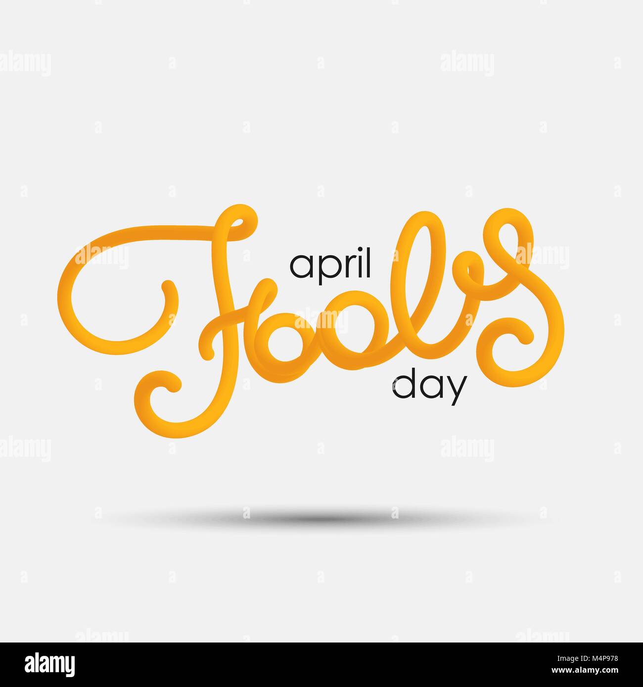 April Fool's Day blended interlaced creative hand drawn lettering. Trendy vector liquid 3d calligraphy over white background for your design Stock Vector