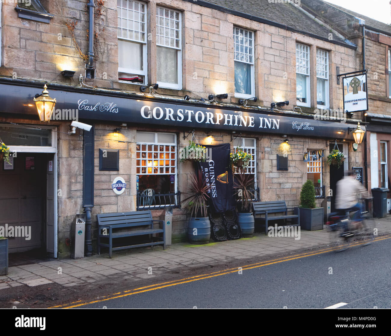 A photograph of a typical Scottish pub in the area of Corstorphine in Edinburgh, Scotland. Stock Photo