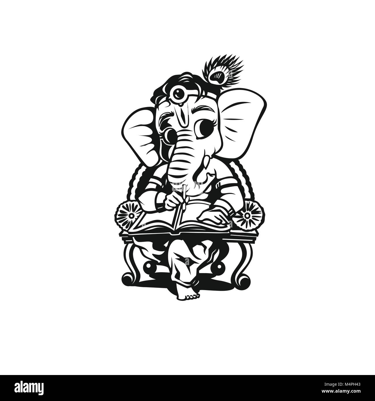 Black lord ganesh vector illustration design. Stock Vector