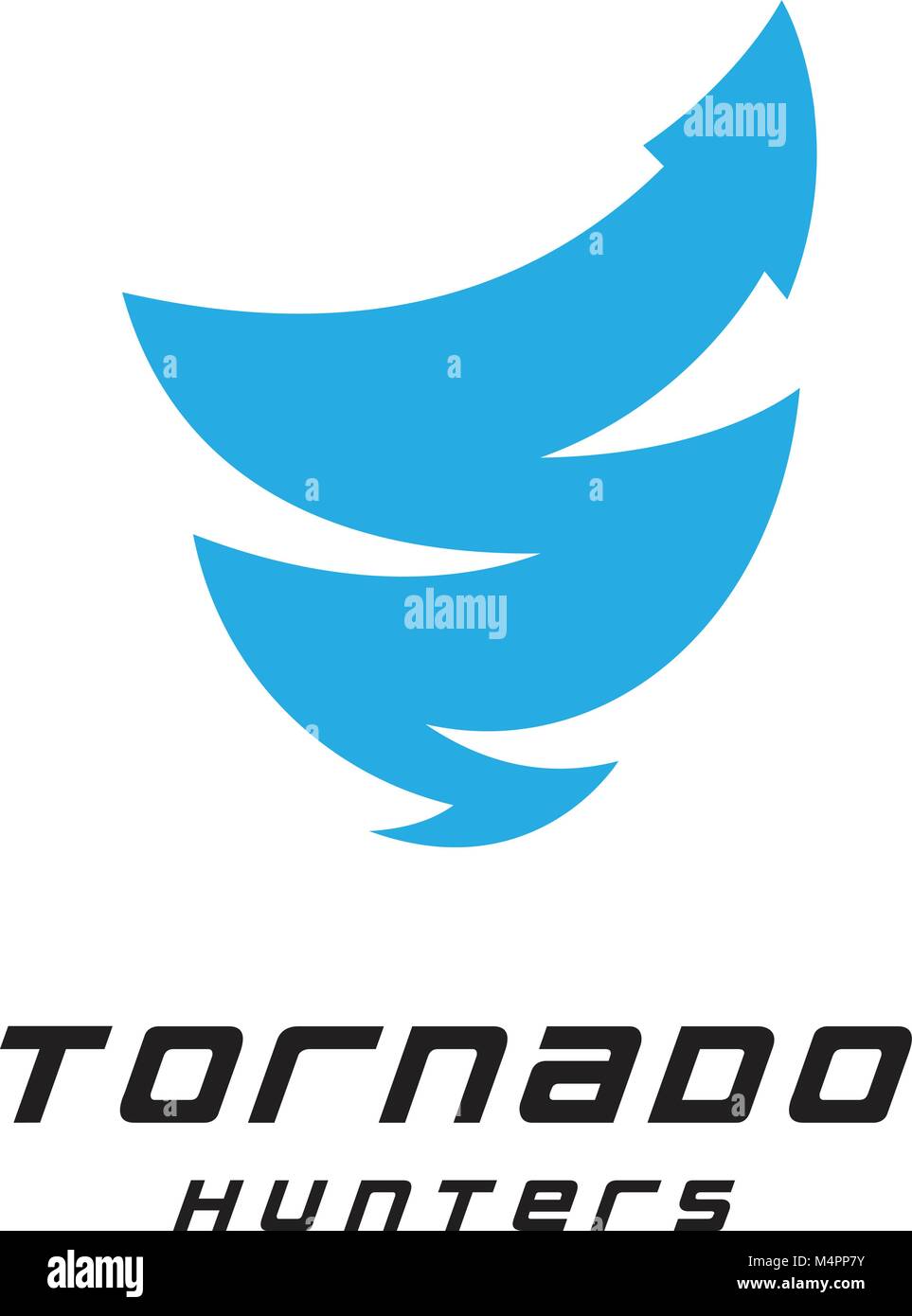 Tornado hunters logo, nature science research. Web arrow icon vector template. Stock Vector
