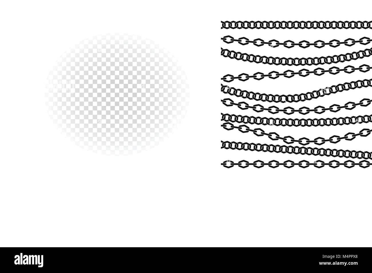 Chain vector pattern. Black silhouette on white background. Stock Vector