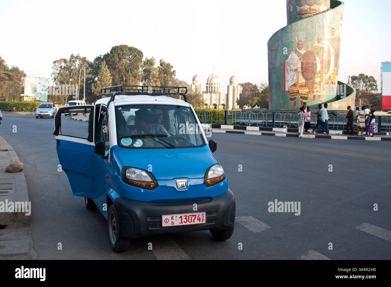 Bajaj Qute used as a cab in Ethiopia Stock Photo