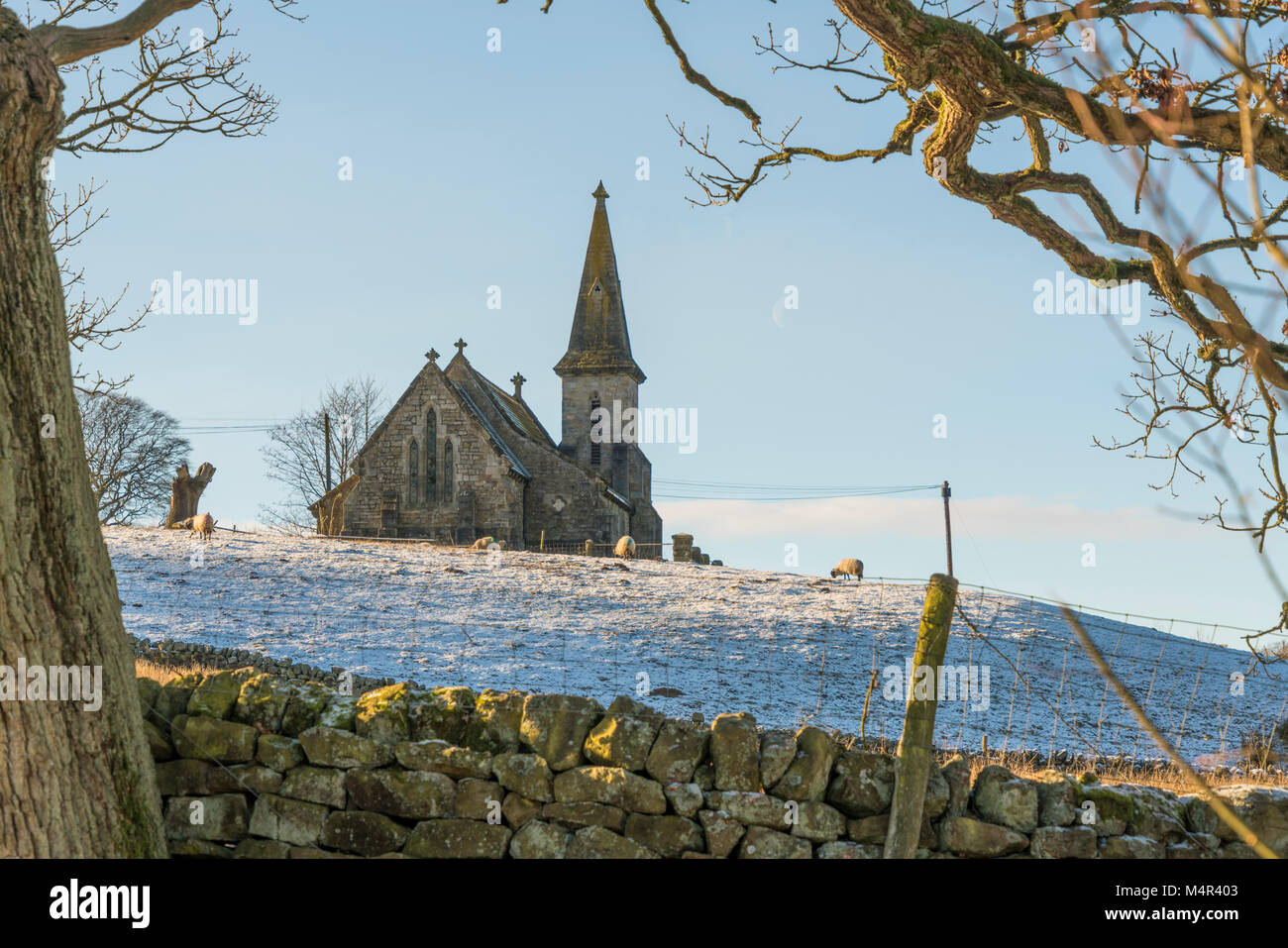 View from Fewston Reservoir toward St Andrews Church, Blubberhouses