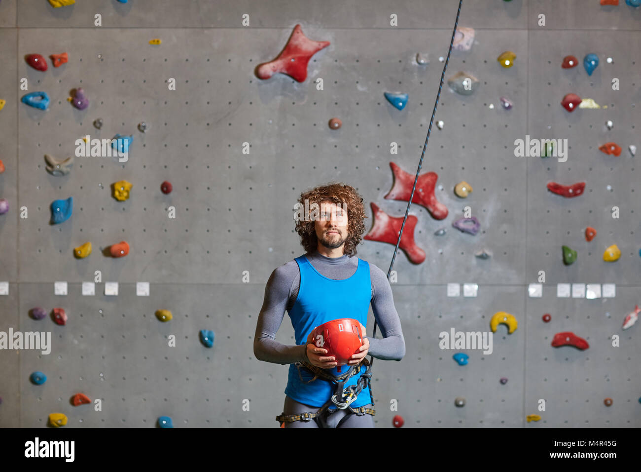 Climbing wall indoor helmet hi-res stock photography and images - Alamy