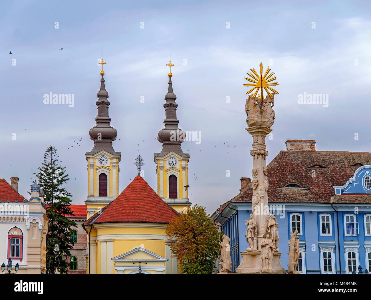 TIMISOARA, ROMANIA 15 OCTOBER, 2016 Detail of the Holy Trinity Statue
