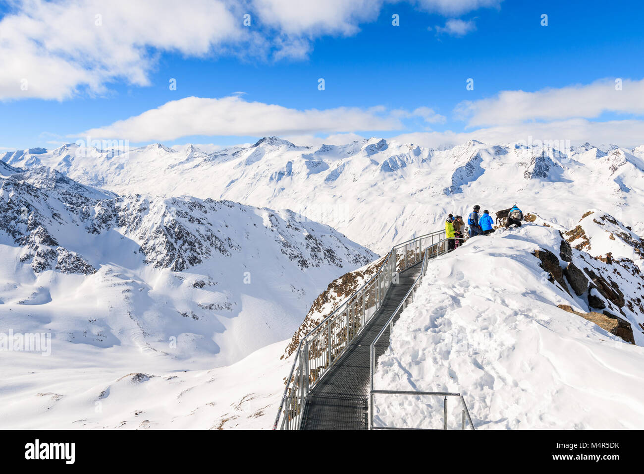 Viewpoint platform in Hochgurgl-Obergurgl ski area, Tirol, Austria Stock Photo