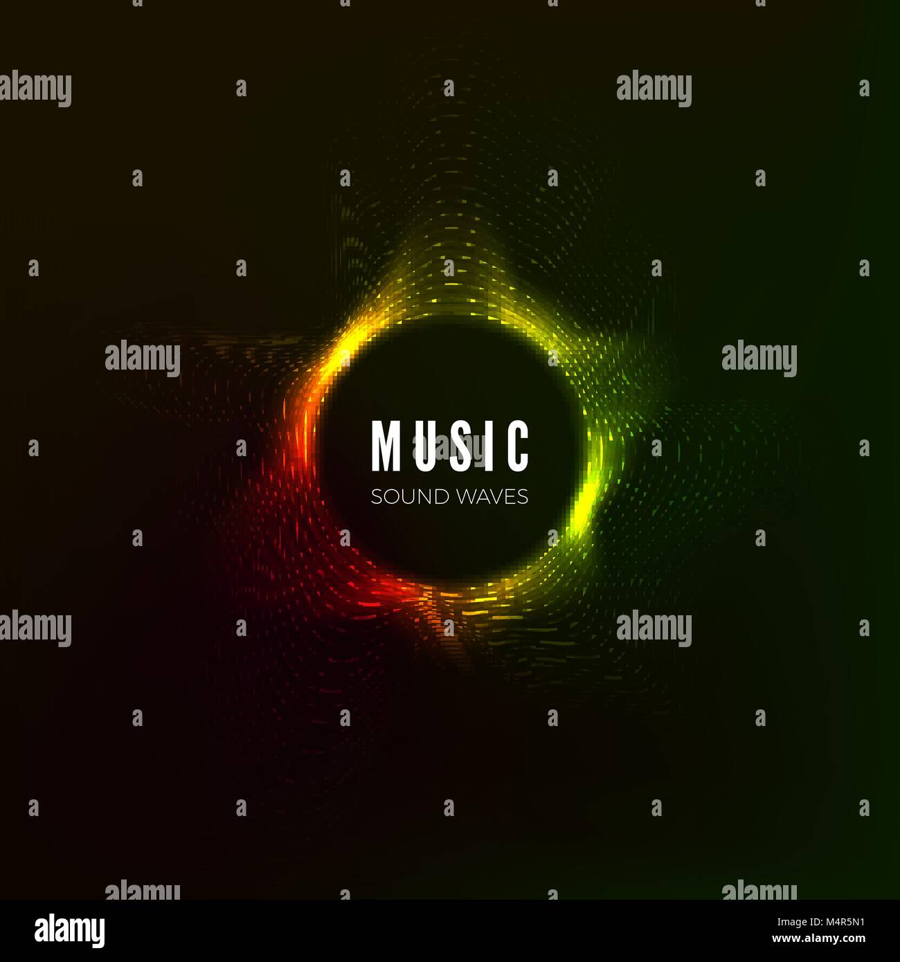 Circular sound wave visualization. abstract music background. Color structure audio flow. Vector illustration Stock Vector