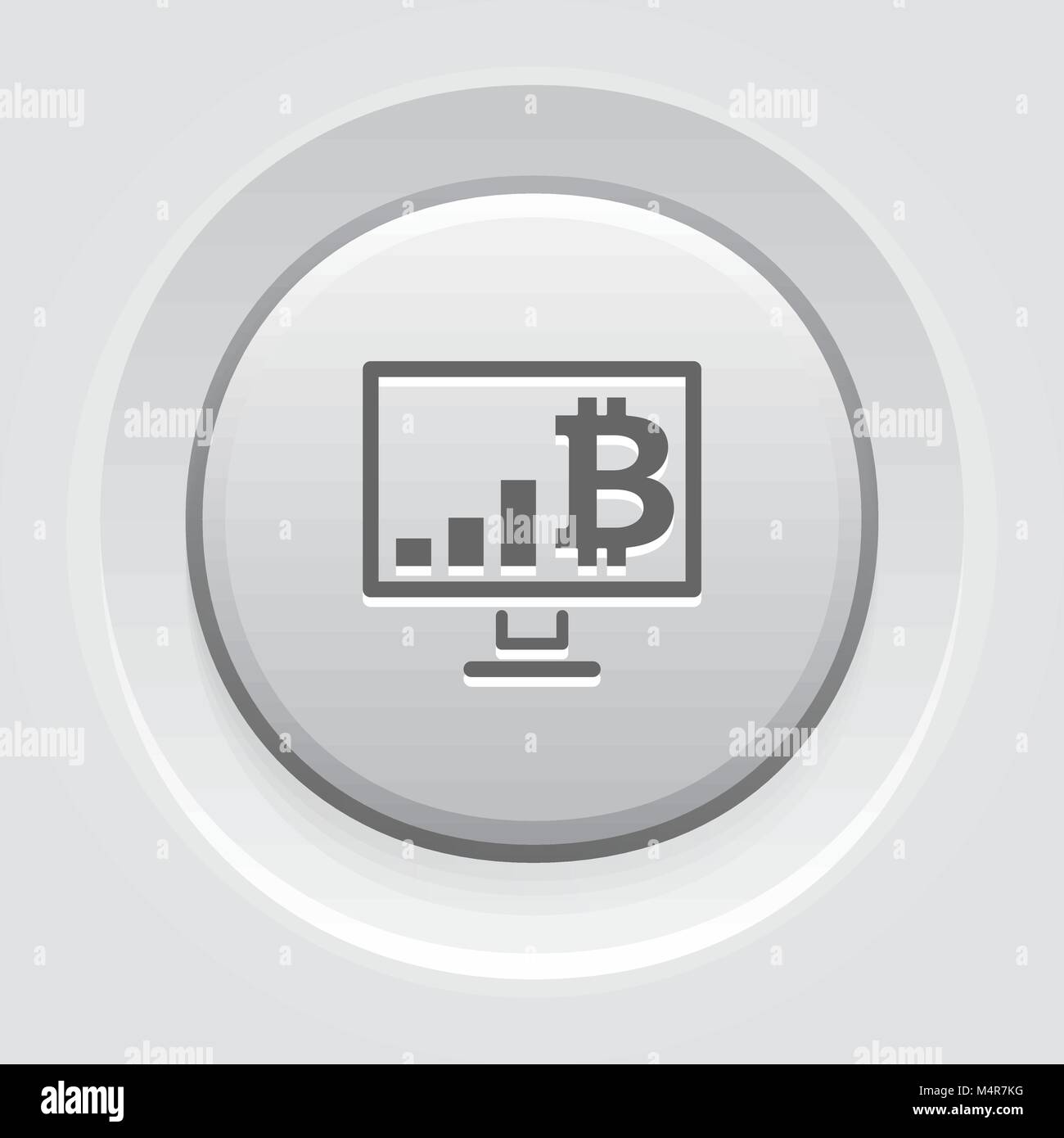 Bitcoin Growing Chart Icon. Stock Vector