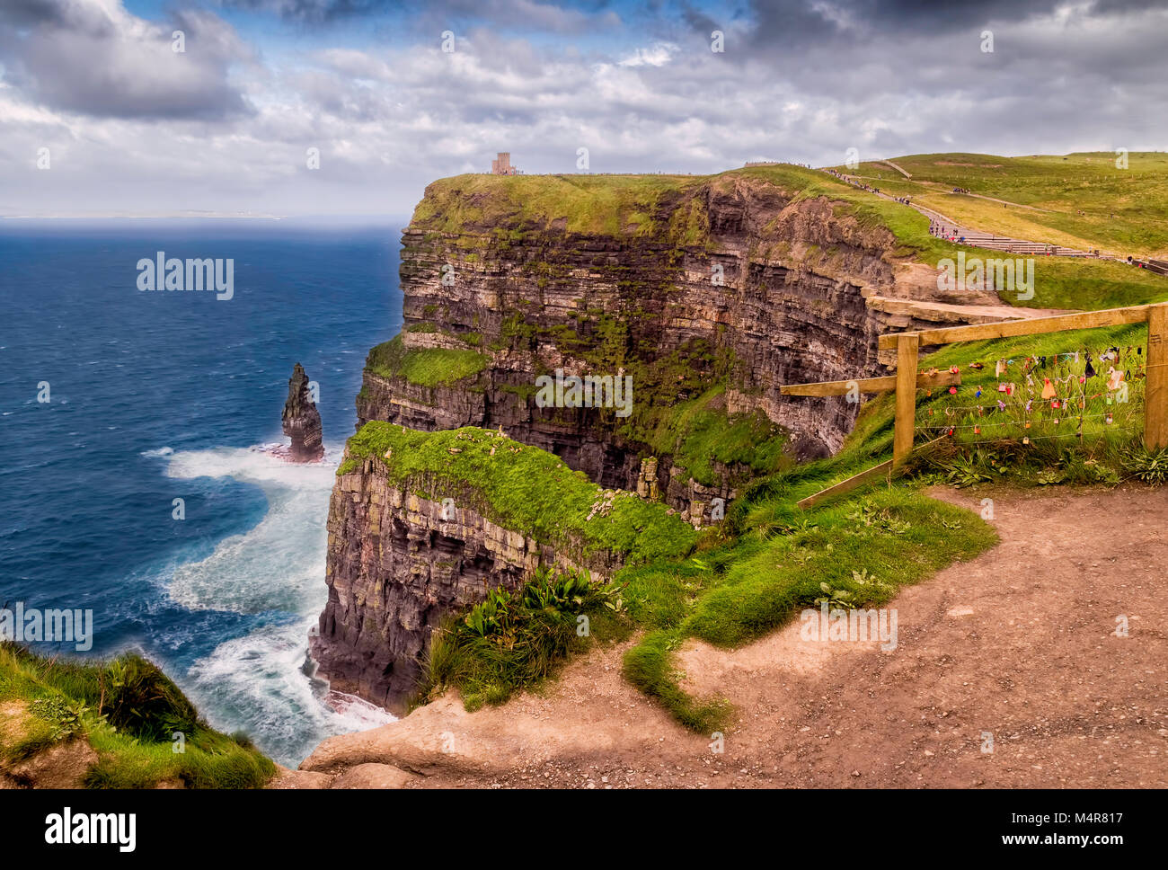 The Cliffs of Moher are sea cliffs located at the southwestern edge of