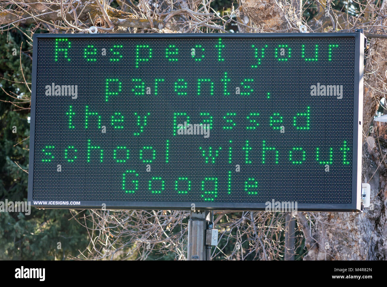 Sign outside Union High School in Union, Oregon Stock Photo Alamy