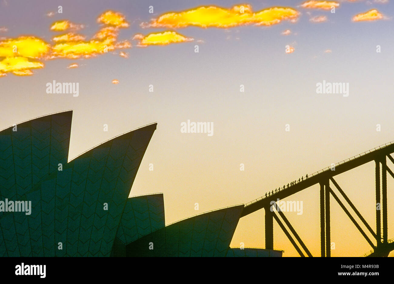 Sydney Opera House and Sydney Harbour Bridge in Australia, seen from ...