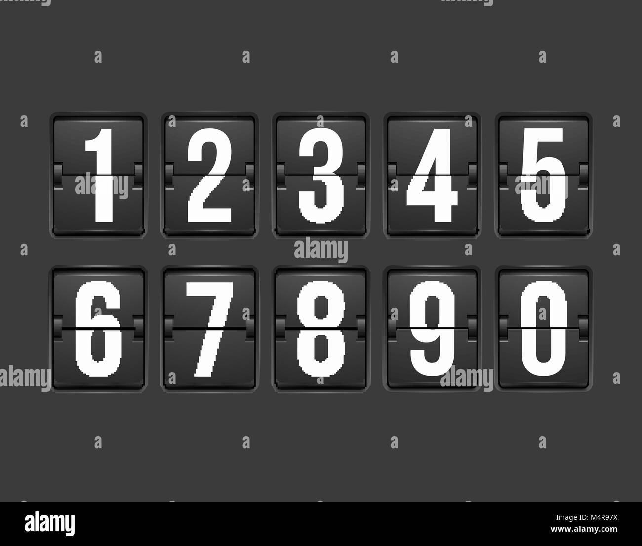 Countdown timer, white color mechanical scoreboard Stock Vector Image