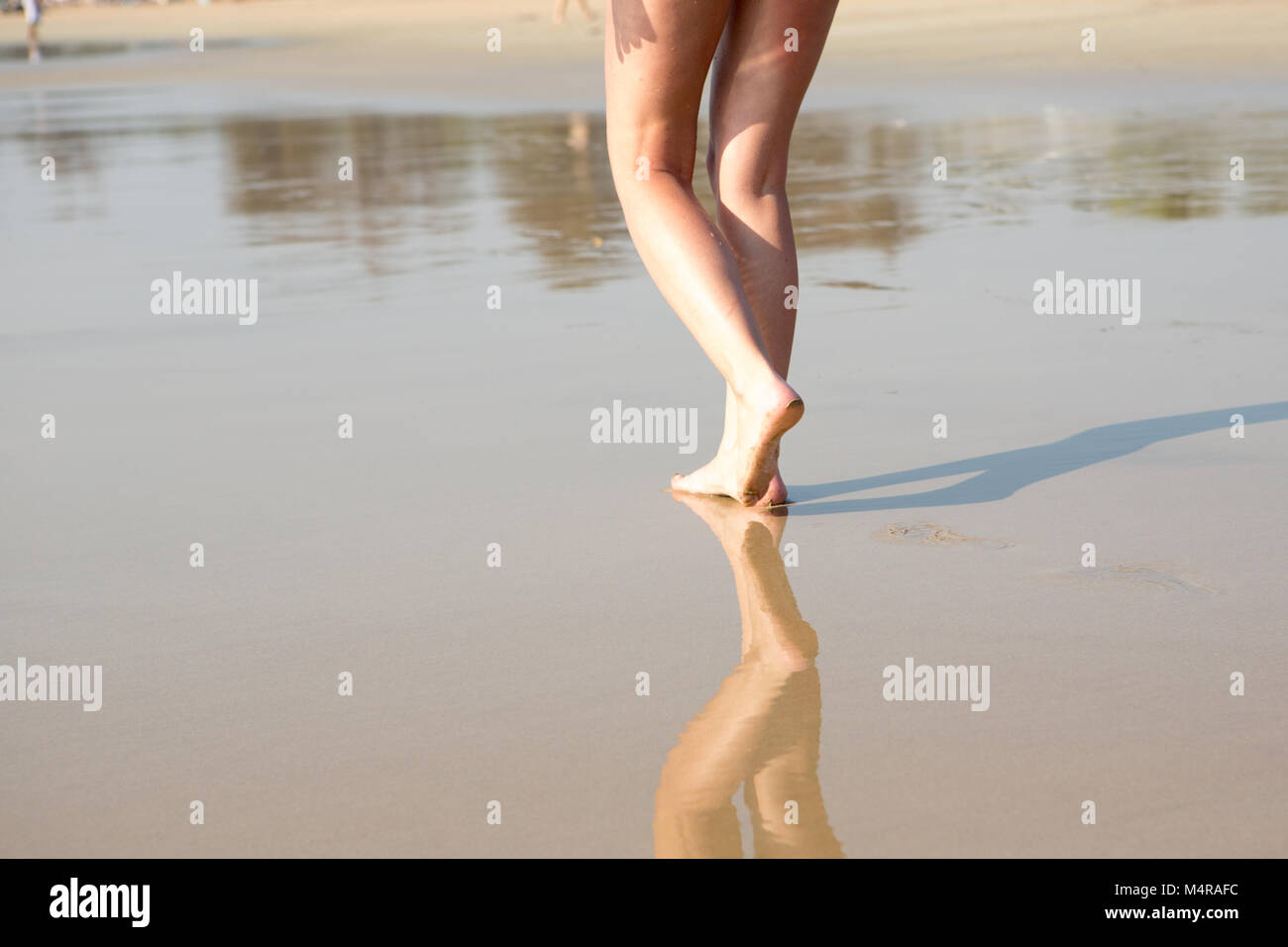 Female legs walking barefoot along hi-res stock photography and images ...
