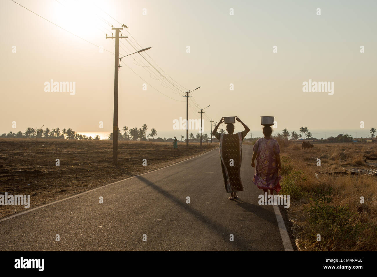 Villagers carry water in a remote part of India Stock Photo Alamy