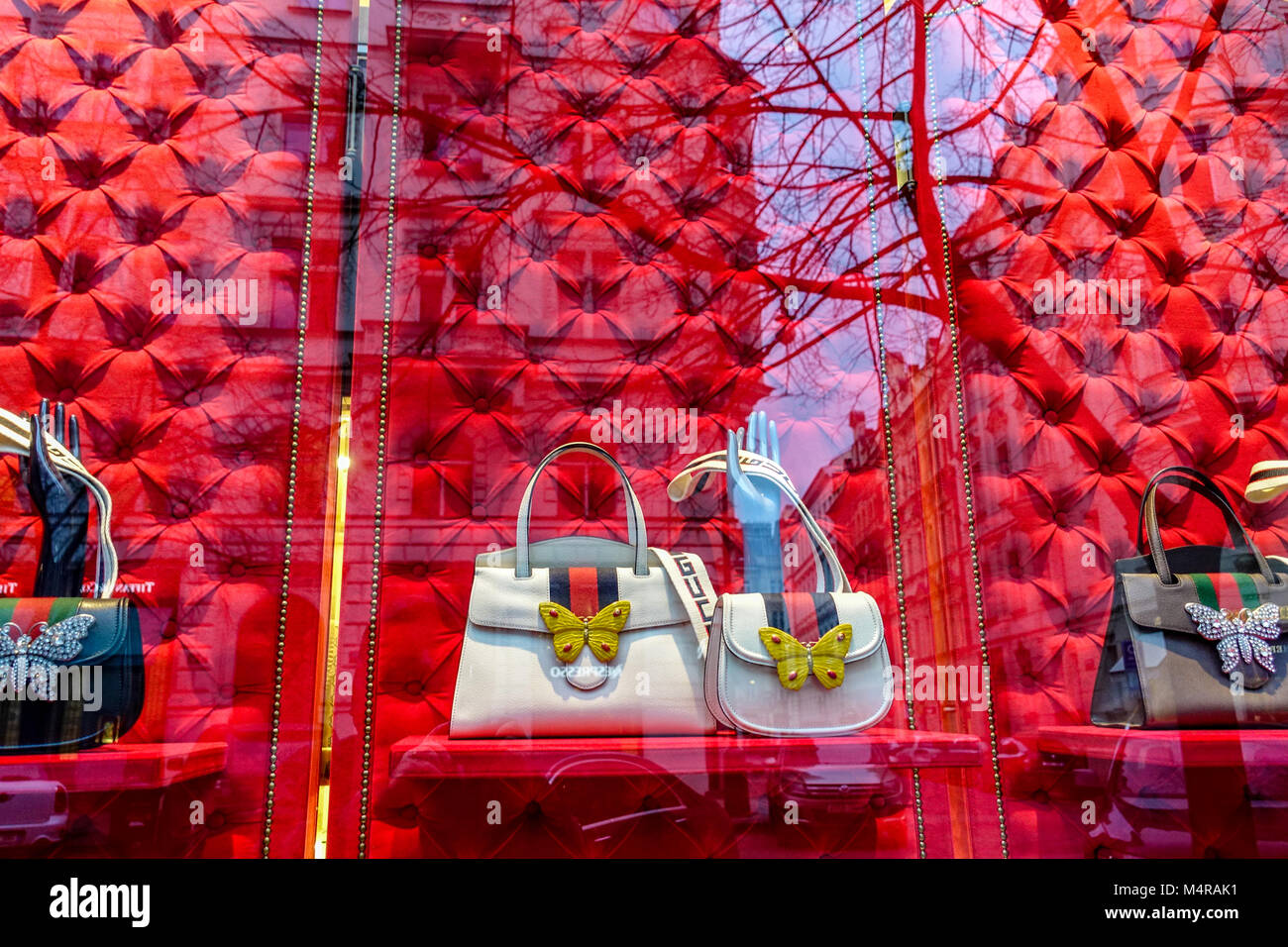 Gucci handbags in a fashion store, Parizska street, Prague shopping, Czech  Republic Stock Photo - Alamy