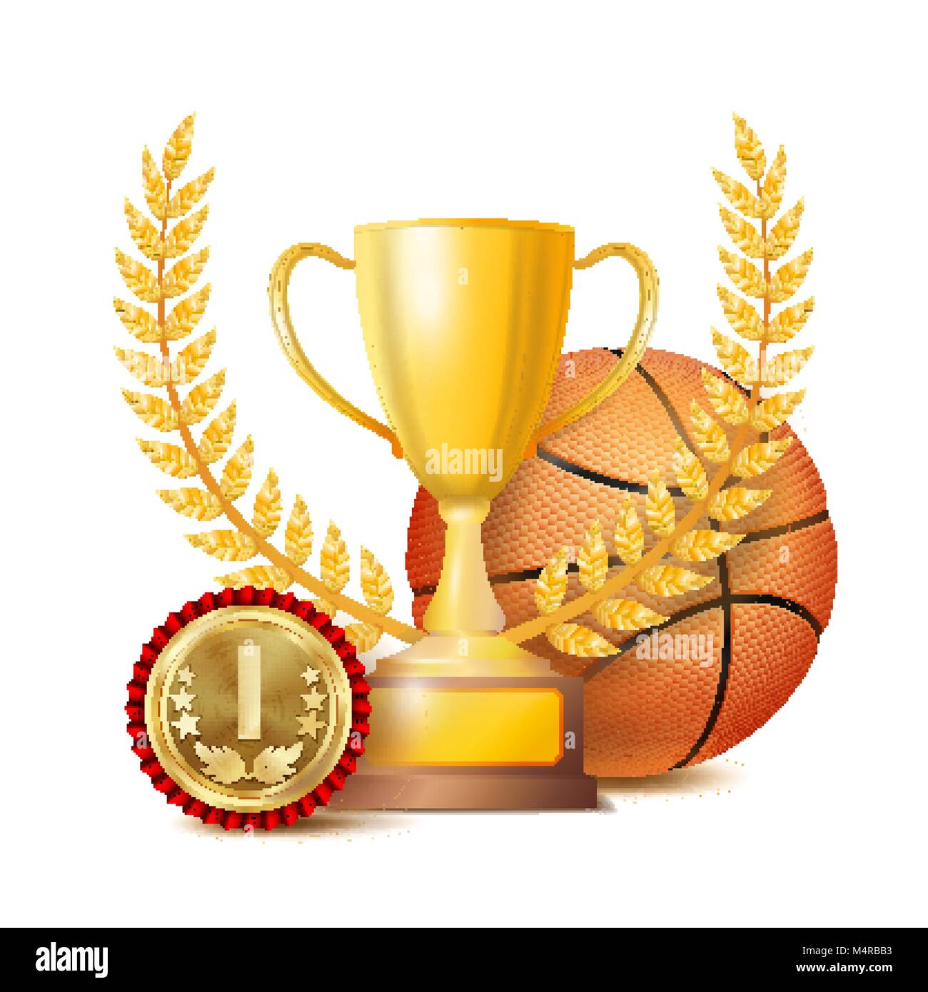 Basketball Achievement Award Vector Sport Banner Background
