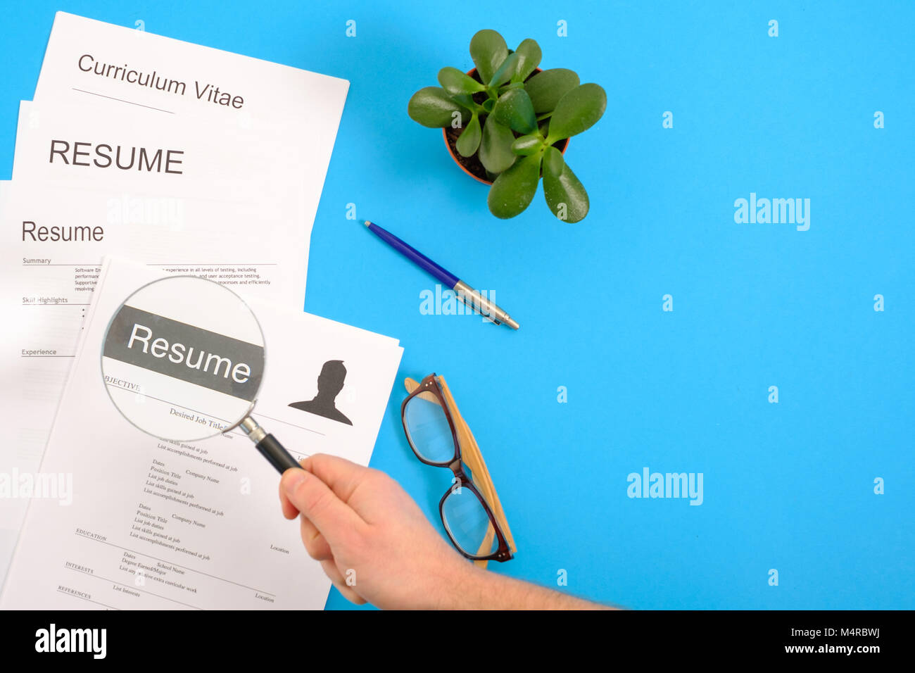 Job search and interview resume recruitment application concept Stock Photo