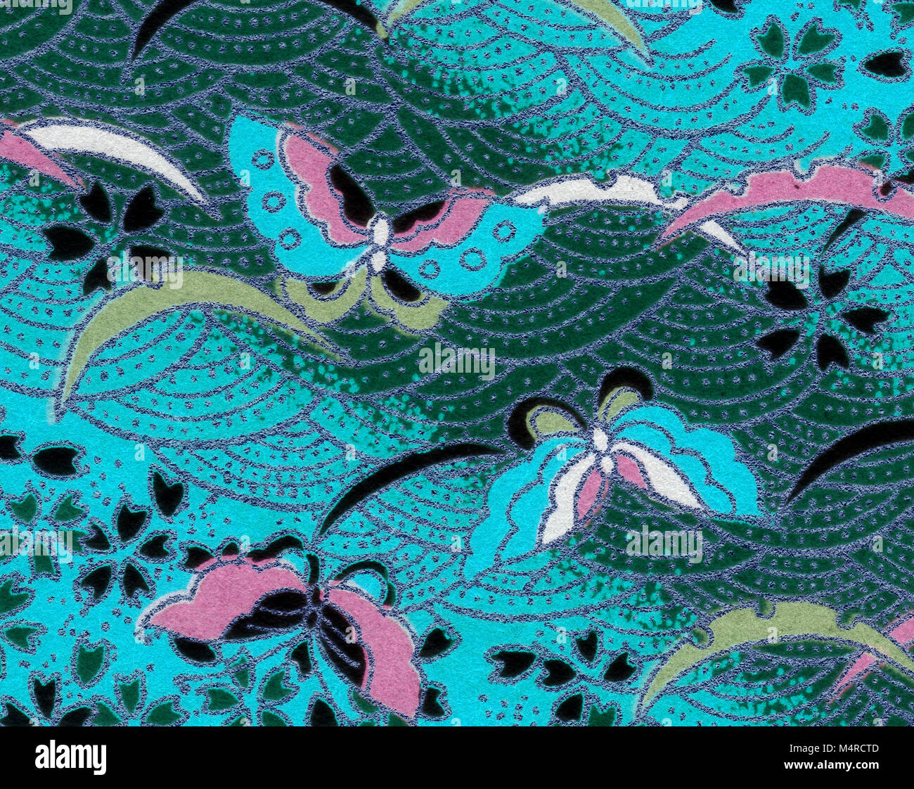 Japanese paper with traditional ornaments Stock Photo Alamy