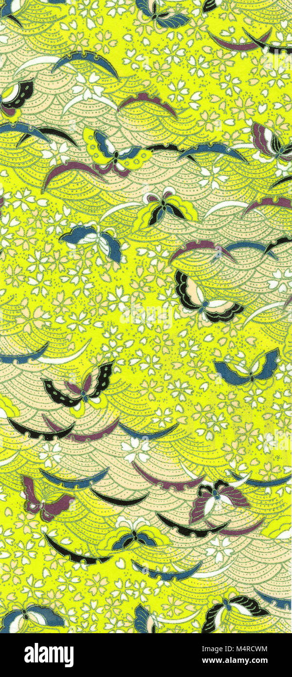 Japanese paper with traditional ornaments Stock Photo Alamy