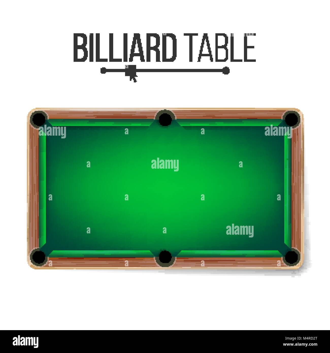 Billiard Table Vector. Classic Green Pool Table. Top View. Isolated