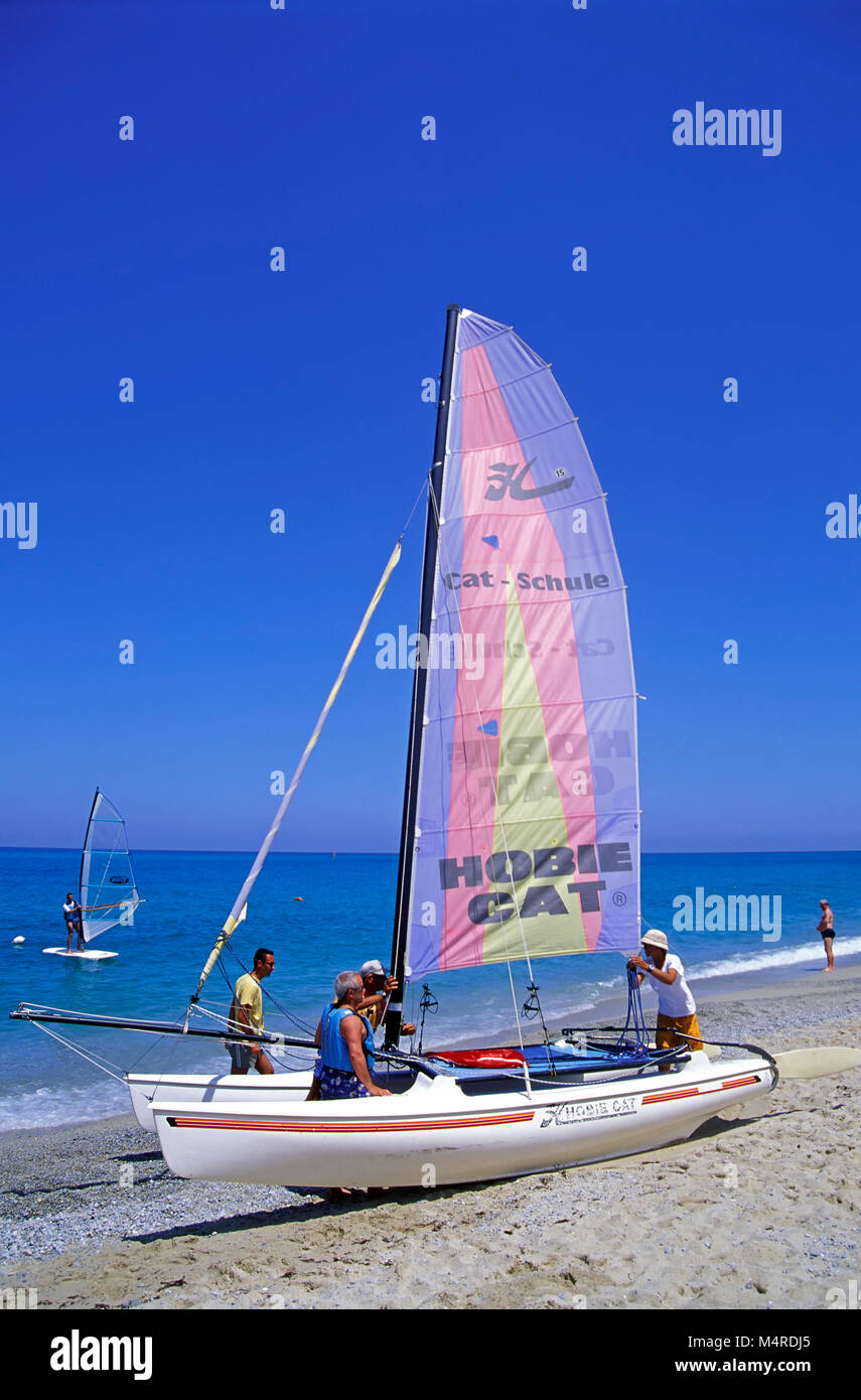 Tropea, Katamaran sailing, Calabria, Italy Stock Photo