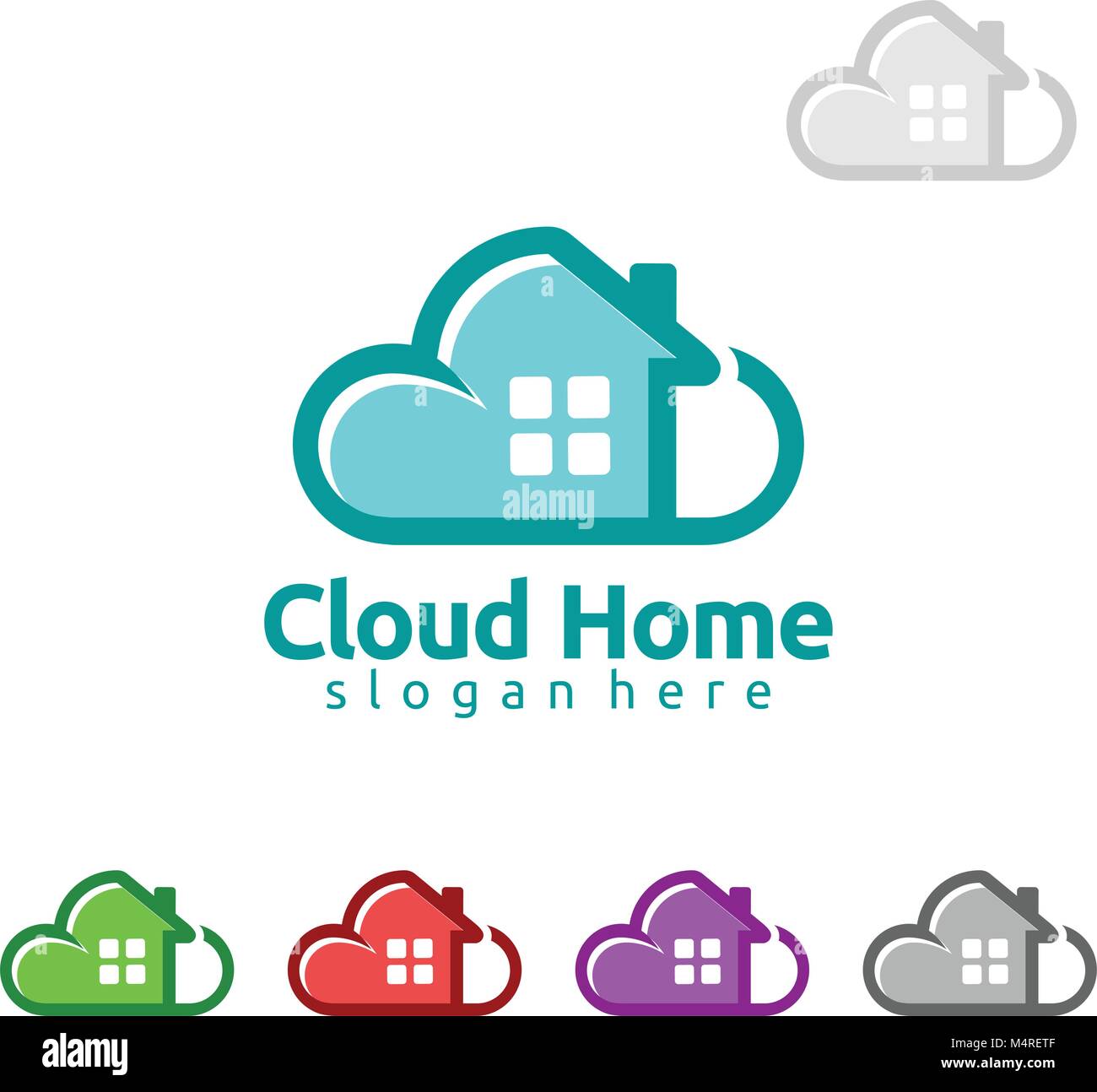 Cloud Home Logo ,Represented Hosting,Internet or Server Stock Vector Image  & Art - Alamy