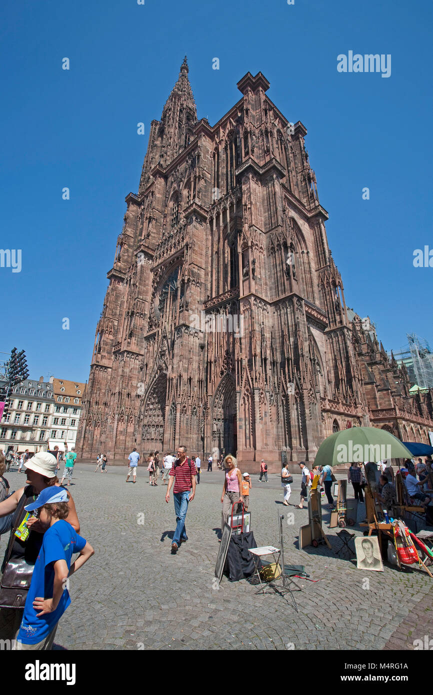 Cathedral of Strassbourg, landmark of Strasbourg, Alsace, Bas-Rhin, France, Europe Stock Photo
