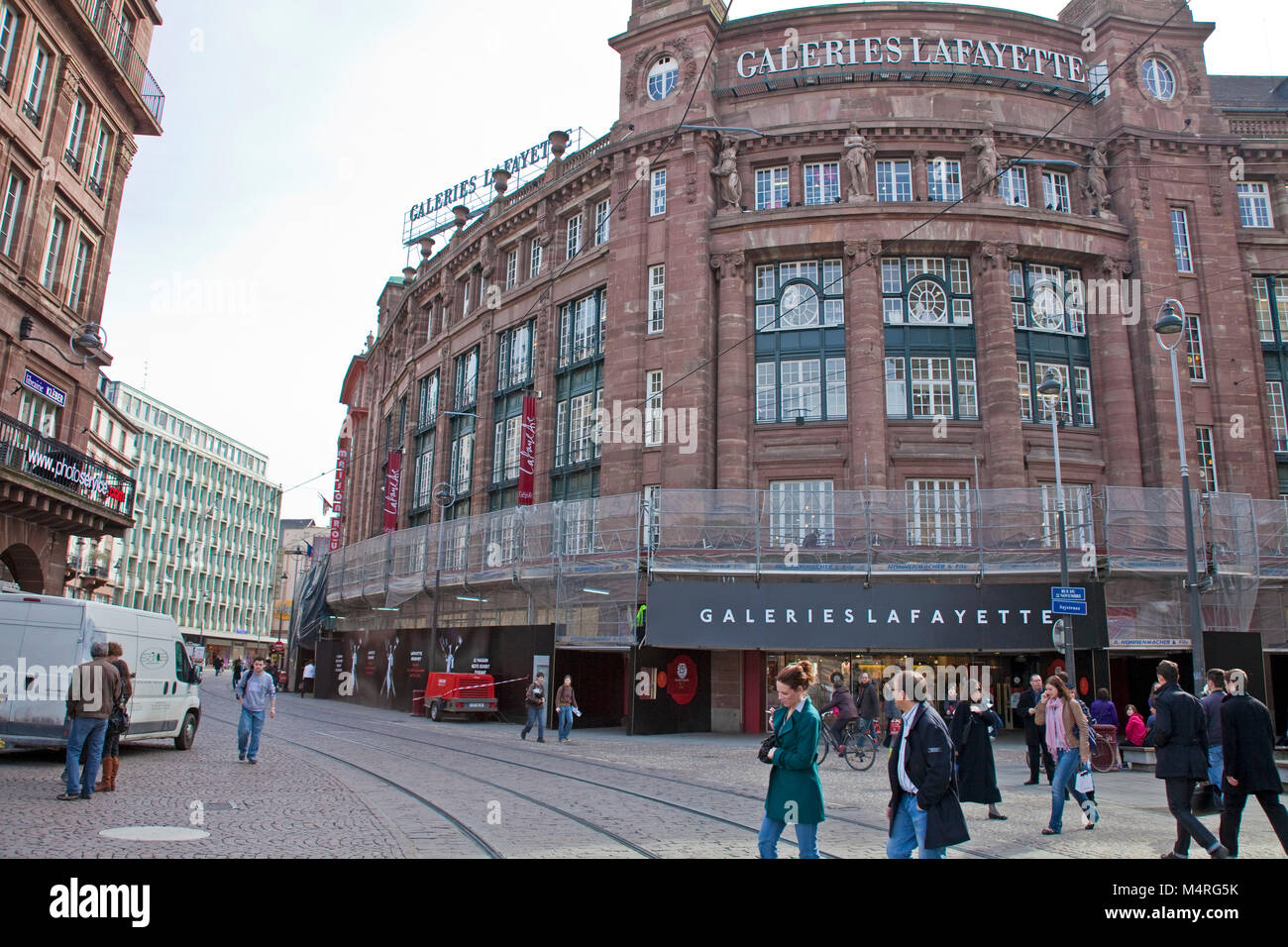 Galeries Lafayette at Klebers square, Strasbourg, Alsace, Bas-Rhin, France, Europe Stock Photo