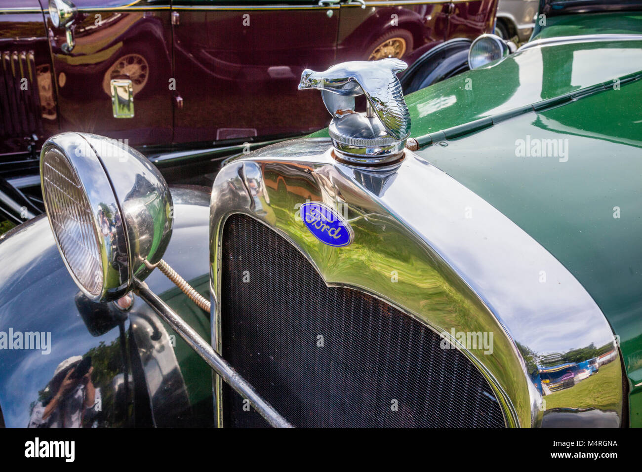 Australia, New South Wales, Central Coast, The Entrance, Ford Model A Quail Hood Ornament, exhibited during the Central Coast Historic Car Club Herita Stock Photo
