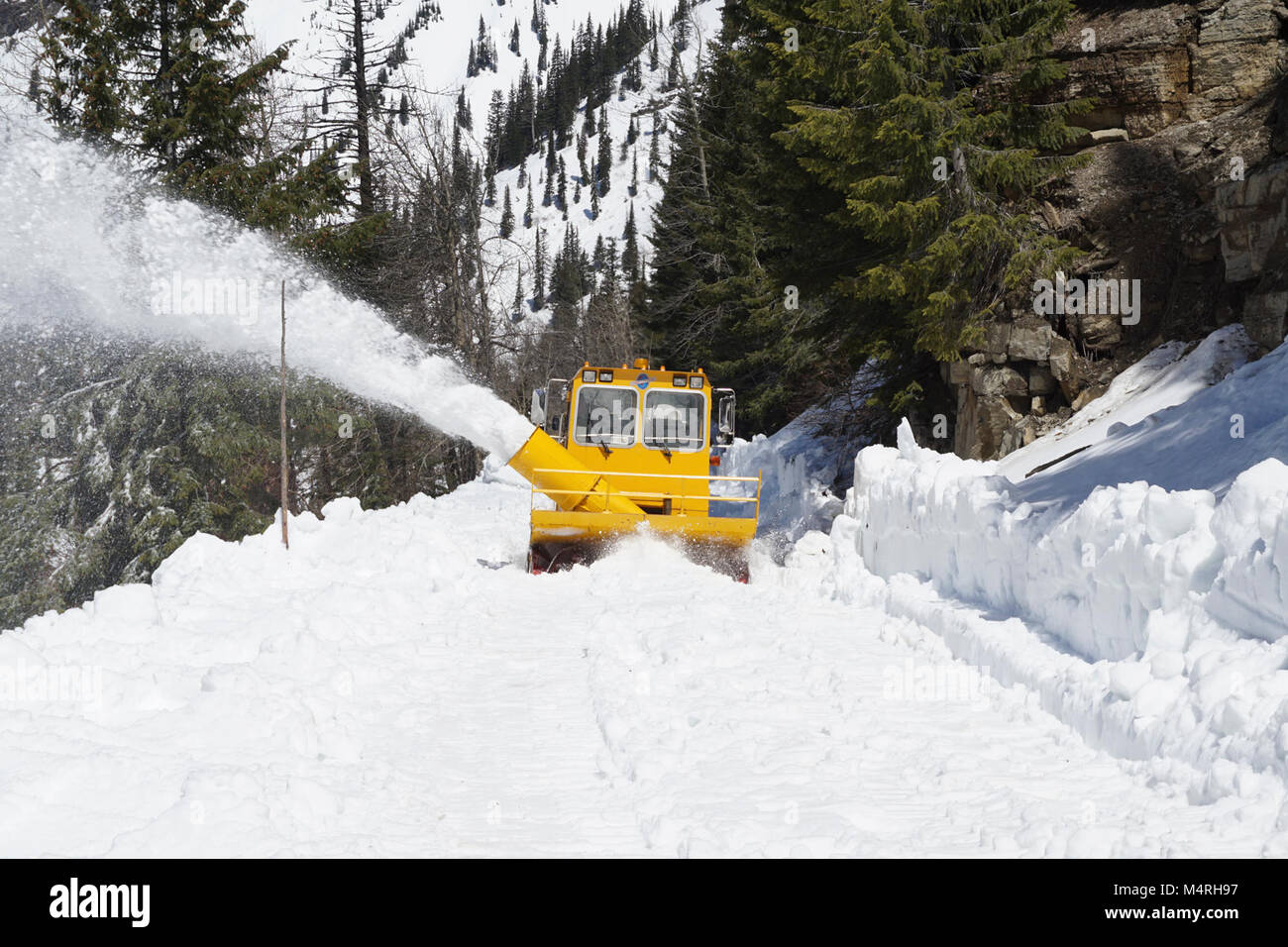 Rotary snowplow about  miles east of the Loop..May , . Stock Photo