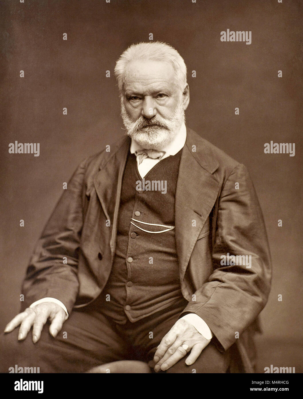 Victor Hugo, Victor Marie Hugo (1802 – 1885) French poet, novelist, and dramatist of the Romantic movement. Stock Photo