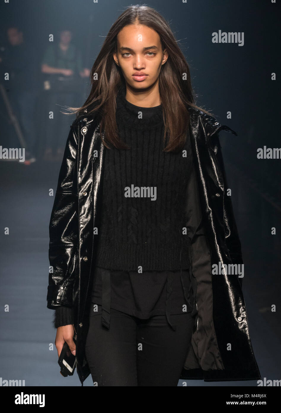 NEW YORK, NY - February 12, 2018: Ellen Rosa walks the runway during rehearsal for the Zadig & Voltaire Fall Winter 2018 fashion show during New York  Stock Photo