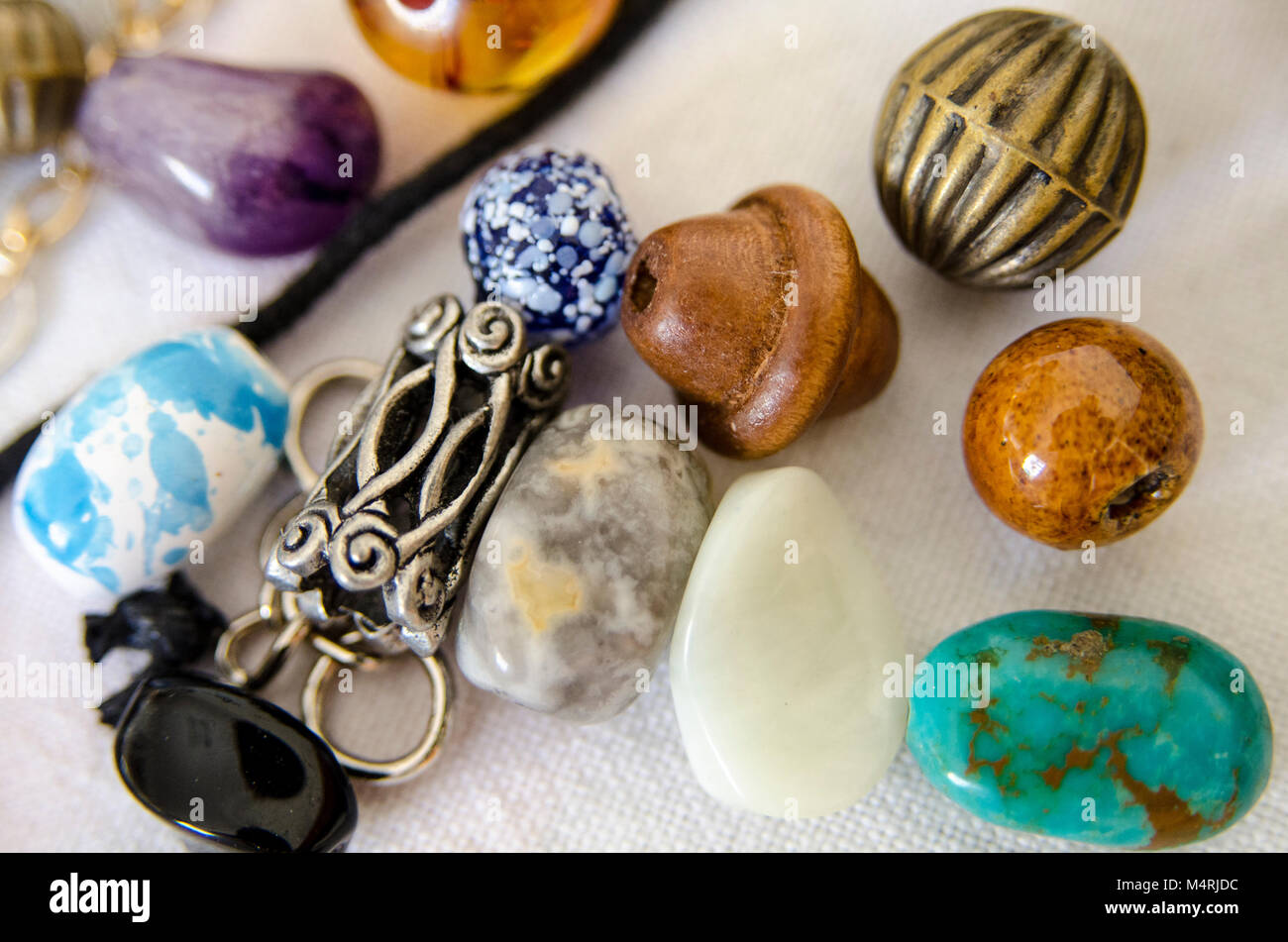 Necklace & bracelet loose beads Stock Photo