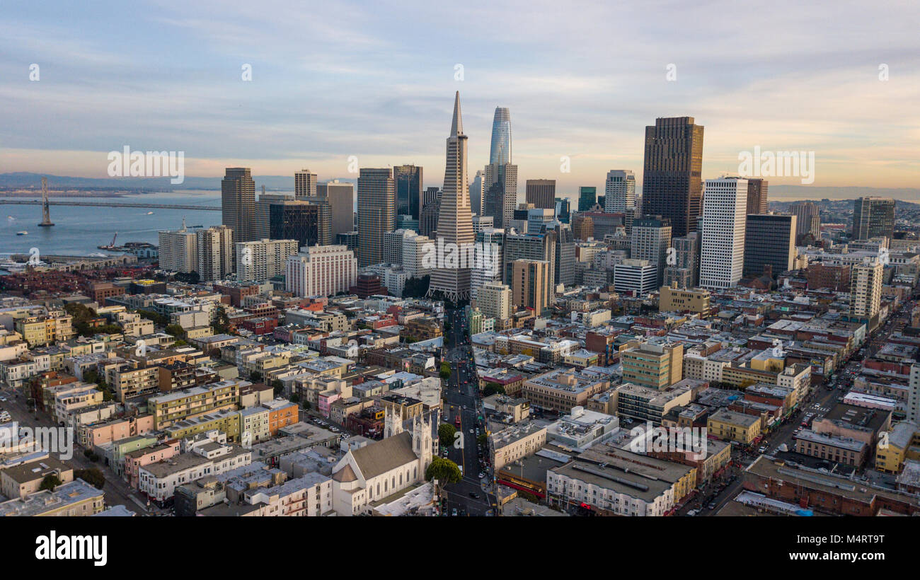 Downtown San Francisco: An Aerial View. Stock Photo
