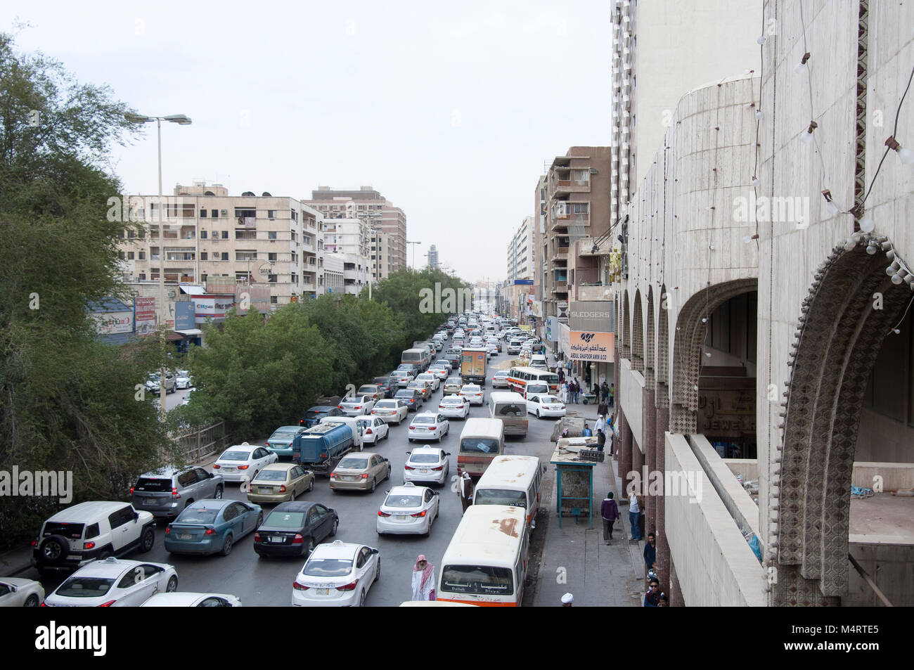 Batha Steet, Cars Traffic in Old Riyadh, Saudi Arabia, 01.12.2016 Stock